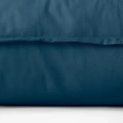 Carré Blanc Taie d'oreiller rectangulaire coton Neo bleu prusse| Taies D’oreiller