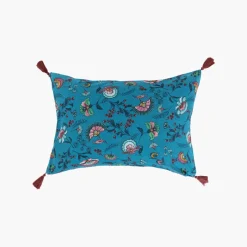 Carré Blanc Taie d'oreiller rectangulaire réversible coton et lin Bombay| Taies D’oreiller