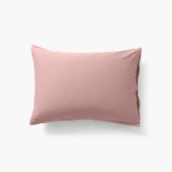 Carré Blanc Taie d'oreiller rectangulaire satin de coton lavé bio Quartz blush| Taies D’oreiller