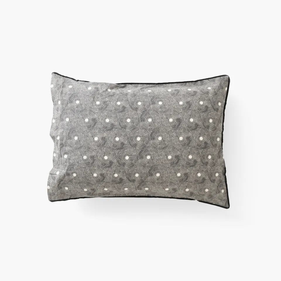 Carré Blanc Taie d'oreiller rectangulaire lin et coton lavé Eclipse| Taies D’oreiller