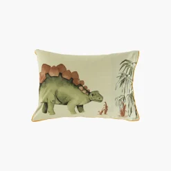 Carré Blanc Taie d'oreiller rectangulaire pur coton biologique Dinotopi|Enfant Linge De Litbio|Taies D'oreiller