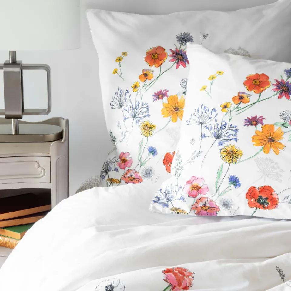 Carré Blanc Taie d'oreiller rectangulaire percale de coton Eloges| Taies D’oreiller