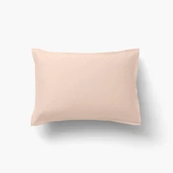 Carré Blanc Taie d'oreiller rectangulaire satin de coton jacquard pois et rayures Prestige nacre| Taies D’oreiller