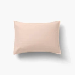 Carré Blanc Taie d'oreiller rectangulaire satin de coton jacquard pois et rayures Prestige nacre| Taies D’oreiller