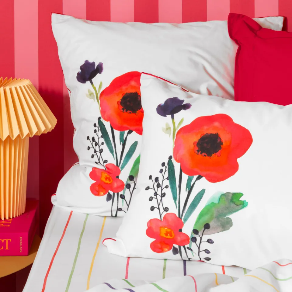 Carré Blanc Taie d'oreiller rectangulaire coton Rosella| Taies D’oreiller