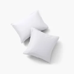 Carré Blanc Taie d'oreiller rectangulaire satin de coton jacquard pois et rayures Prestige blanc| Taies D’oreiller