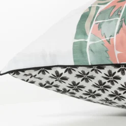 Carré Blanc Taie d'oreiller rectangulaire réversible percale de coton Azulejos| Taies D’oreiller