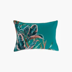 Carré Blanc Taie d'oreiller rectangulaire réversible percale de coton Calathéa| Taies D’oreiller