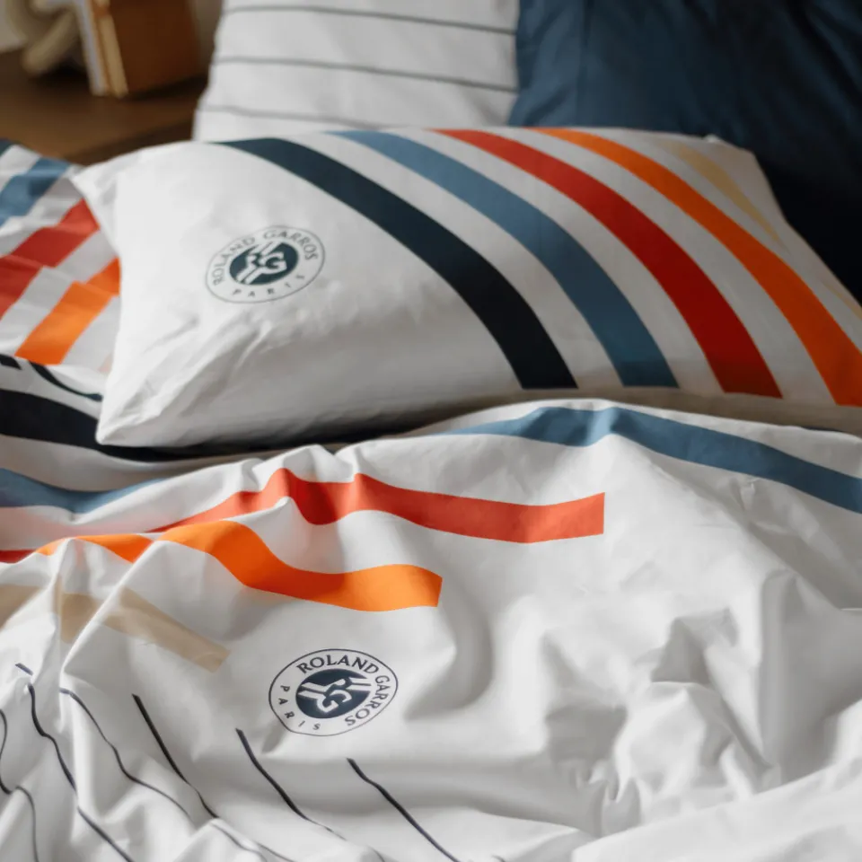 Carré Blanc Taie d'oreiller rectangulaire coton Roland Garros 2024 Ace|Homme Coffrets Cadeaux|Roland-garroscollab