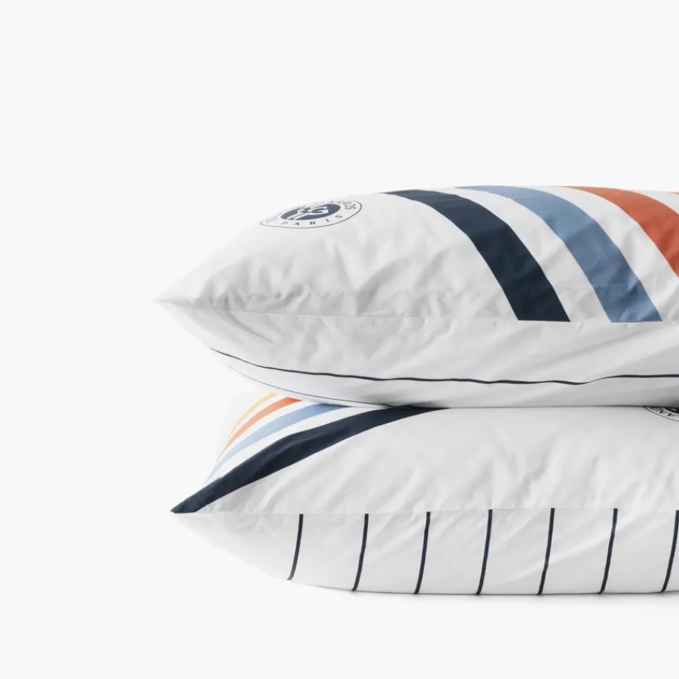 Carré Blanc Taie d'oreiller rectangulaire coton Roland Garros 2024 Ace|Homme Coffrets Cadeaux|Roland-garroscollab