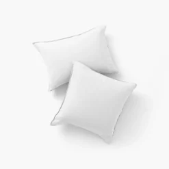 Carré Blanc Taie d'oreiller rectangulaire lin et coton lavé Songe blanc| Taies D’oreiller