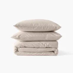 Carré Blanc Taie d'oreiller rectangulaire satin de coton bio lavé Quartz dune|Femme Coffrets Cadeaux|Taies D’oreiller