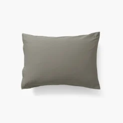 Carré Blanc Taie d'oreiller rectangulaire satin de coton lavé biologique Quartz jade| Taies D’oreiller