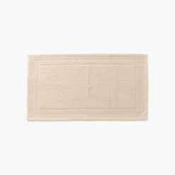 Carré Blanc Tapis de bain bouclette de coton biologique Source naturel| Tapis De Bain