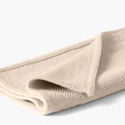 Carré Blanc Tapis de bain bouclette de coton biologique Source naturel| Tapis De Bain