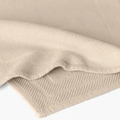 Carré Blanc Tapis de bain bouclette de coton biologique Source naturel| Tapis De Bain