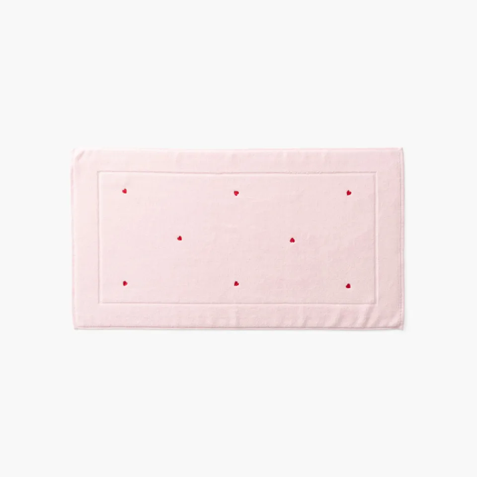 Carré Blanc Tapis de bain coton Adore dragée| Tapis De Bain