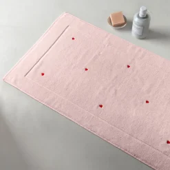 Carré Blanc Tapis de bain coton Adore dragée| Tapis De Bain