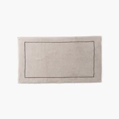 Carré Blanc Tapis de bain coton et viscose de bambou Aura taupe| Tapis De Bain
