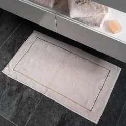 Carré Blanc Tapis de bain coton et viscose de bambou Aura nude|Femme Coffrets Cadeaux|Tapis De Bain