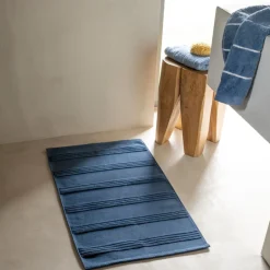 Carré Blanc Tapis de bain coton Hypnotic marine| Tapis De Bain