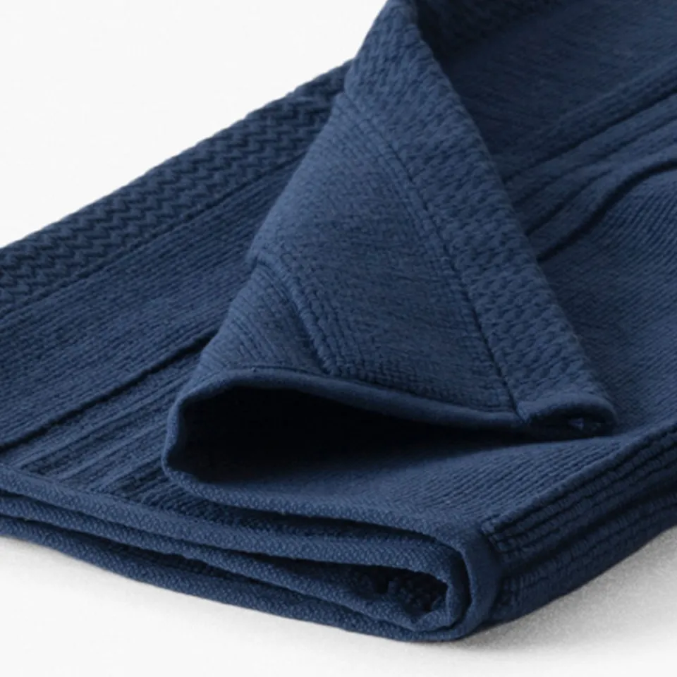 Carré Blanc Tapis de bain coton Hypnotic marine| Tapis De Bain