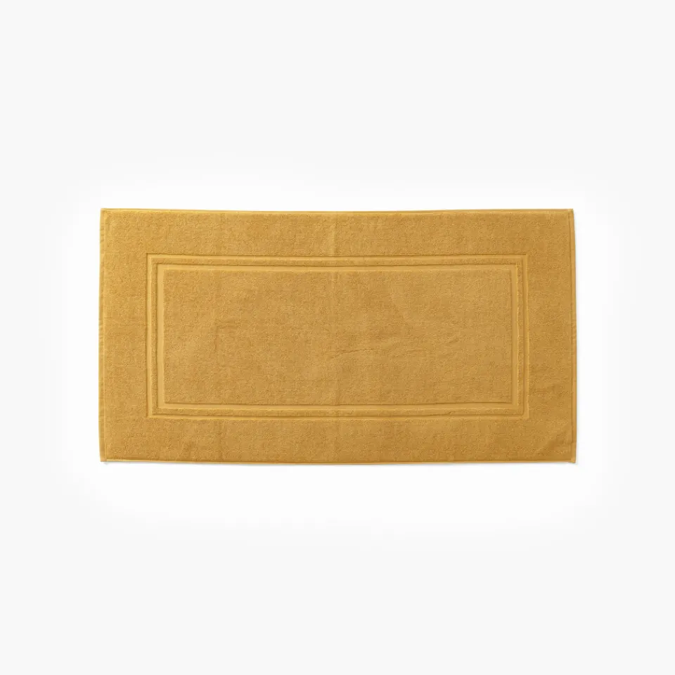 Carré Blanc Tapis de bain coton Lola II miel| Tapis De Bain