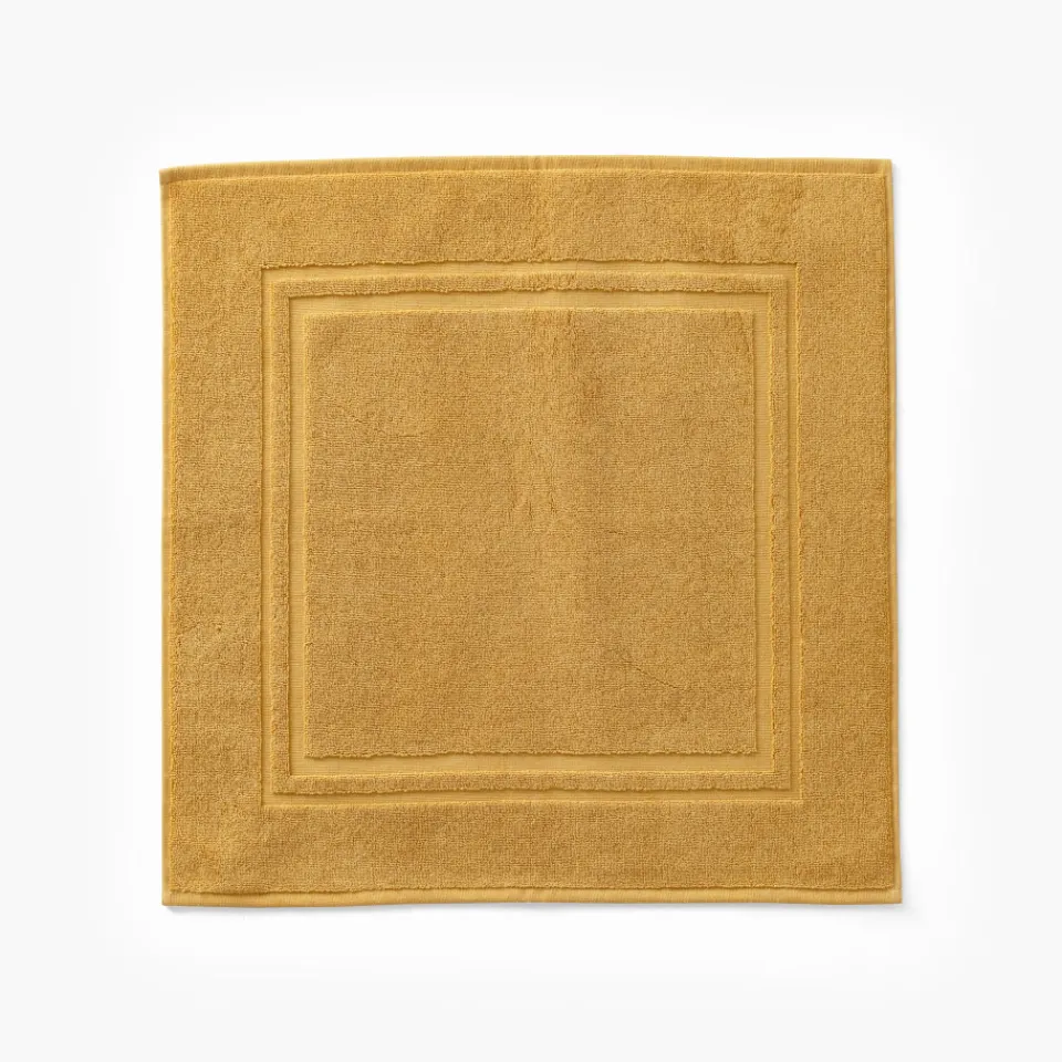 Carré Blanc Tapis de bain coton Lola II miel| Tapis De Bain
