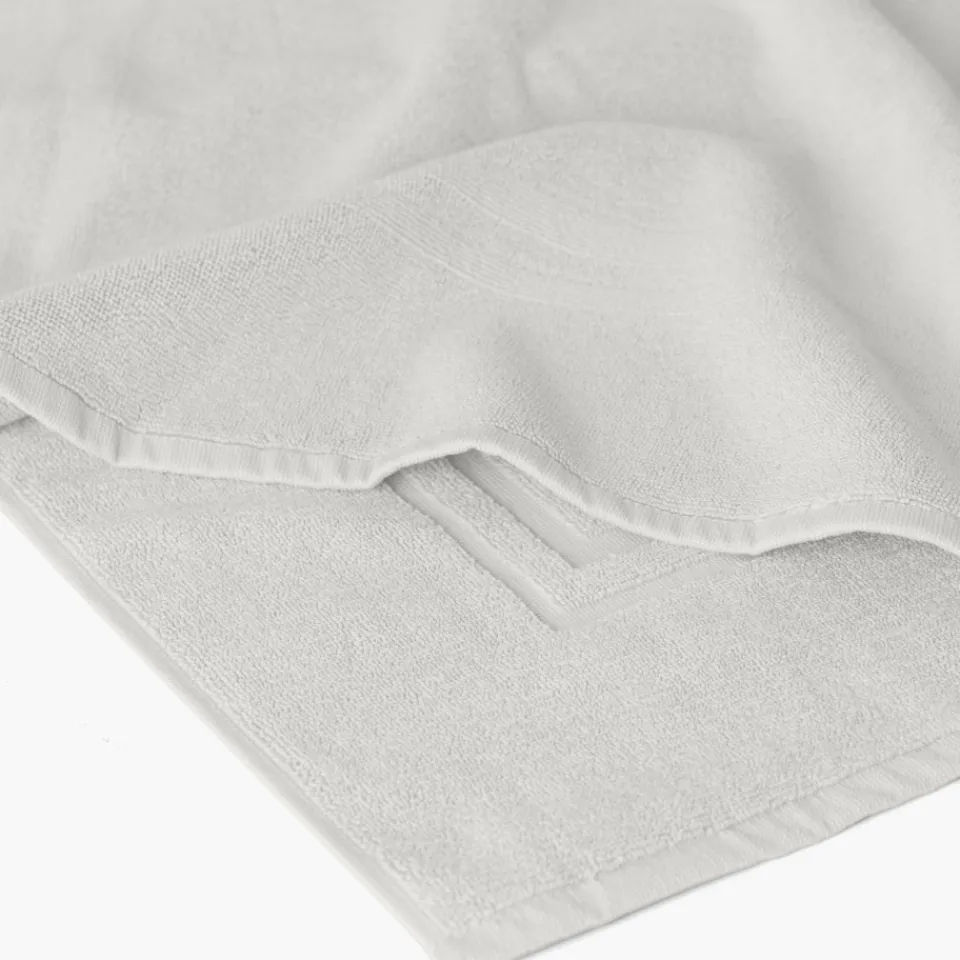 Carré Blanc Tapis de bain coton Lola II perle|Homme Coffrets Cadeaux|Tapis De Bain
