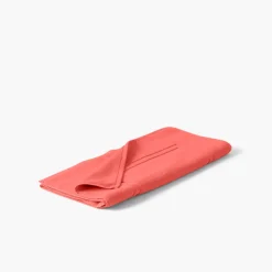 Carré Blanc Tapis de bain coton Lola II corail| Tapis De Bain
