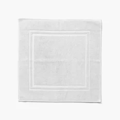 Carré Blanc Tapis de bain coton Lola II blanc| Tapis De Bain
