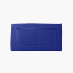 Carré Blanc Tapis de bain coton Lola II cobalt| Tapis De Bain