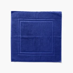Carré Blanc Tapis de bain coton Lola II cobalt| Tapis De Bain