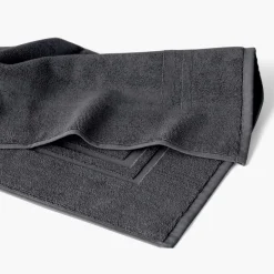 Carré Blanc Tapis de bain coton Lola II ardoise| Tapis De Bain