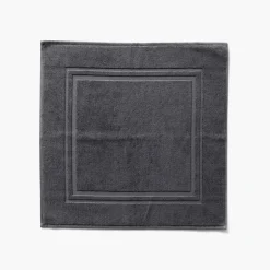 Carré Blanc Tapis de bain coton Lola II ardoise| Tapis De Bain