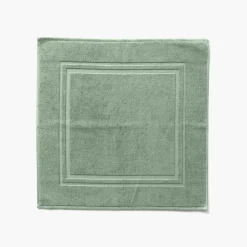 Carré Blanc Tapis de bain coton Lola II sauge| Tapis De Bain