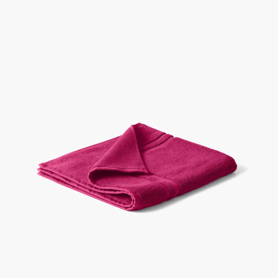 Carré Blanc Tapis de bain coton Lola II framboise| Tapis De Bain
