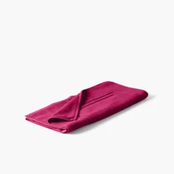 Carré Blanc Tapis de bain coton Lola II framboise| Tapis De Bain