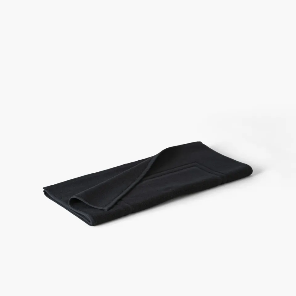 Carré Blanc Tapis de bain coton Lola II noir| Tapis De Bain