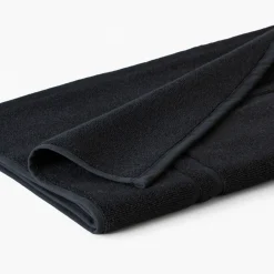 Carré Blanc Tapis de bain coton Lola II noir| Tapis De Bain