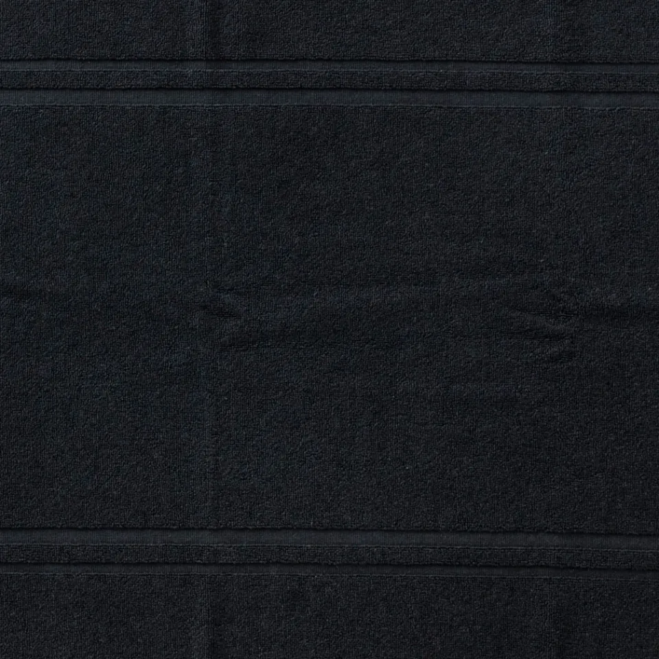 Carré Blanc Tapis de bain coton Lola II noir| Tapis De Bain