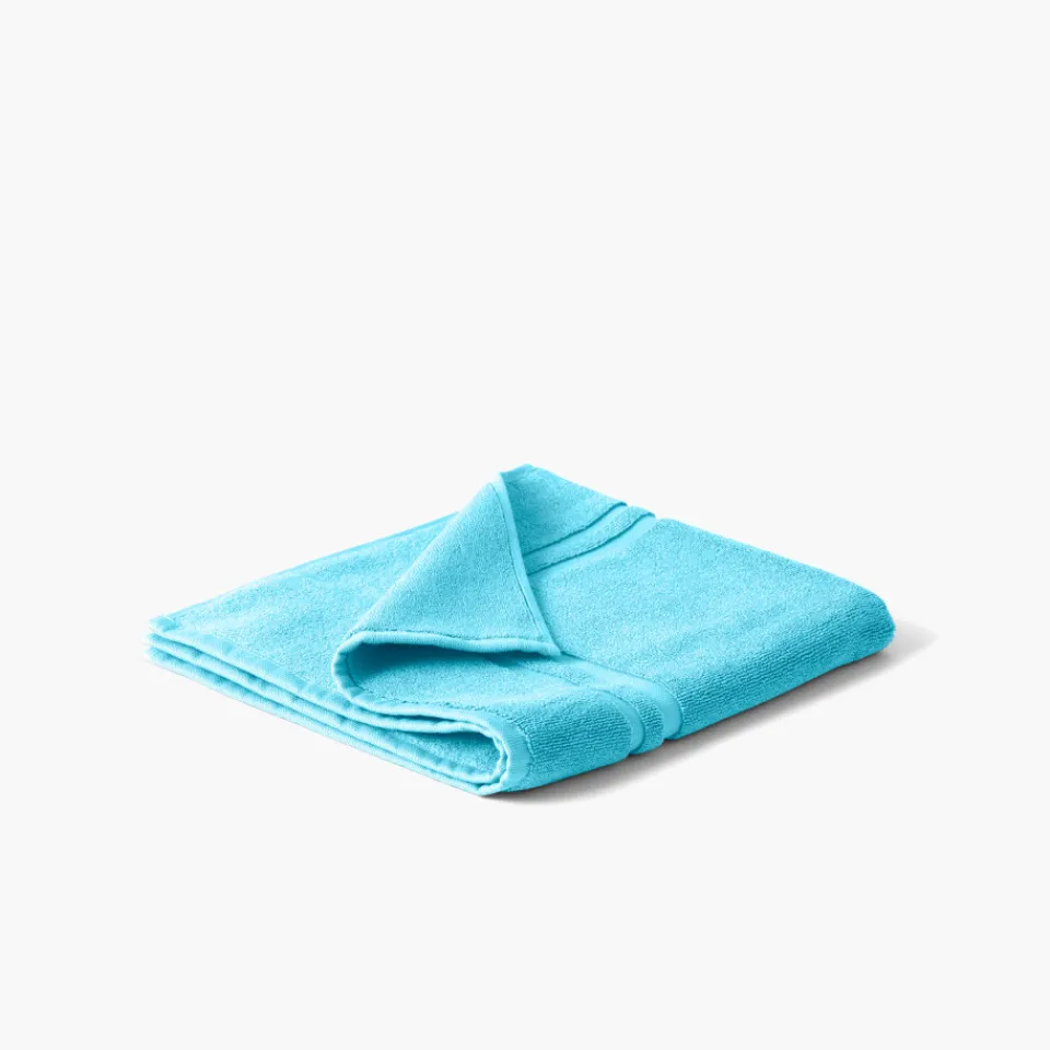 Carré Blanc Tapis de bain coton Lola II turquoise| Tapis De Bain