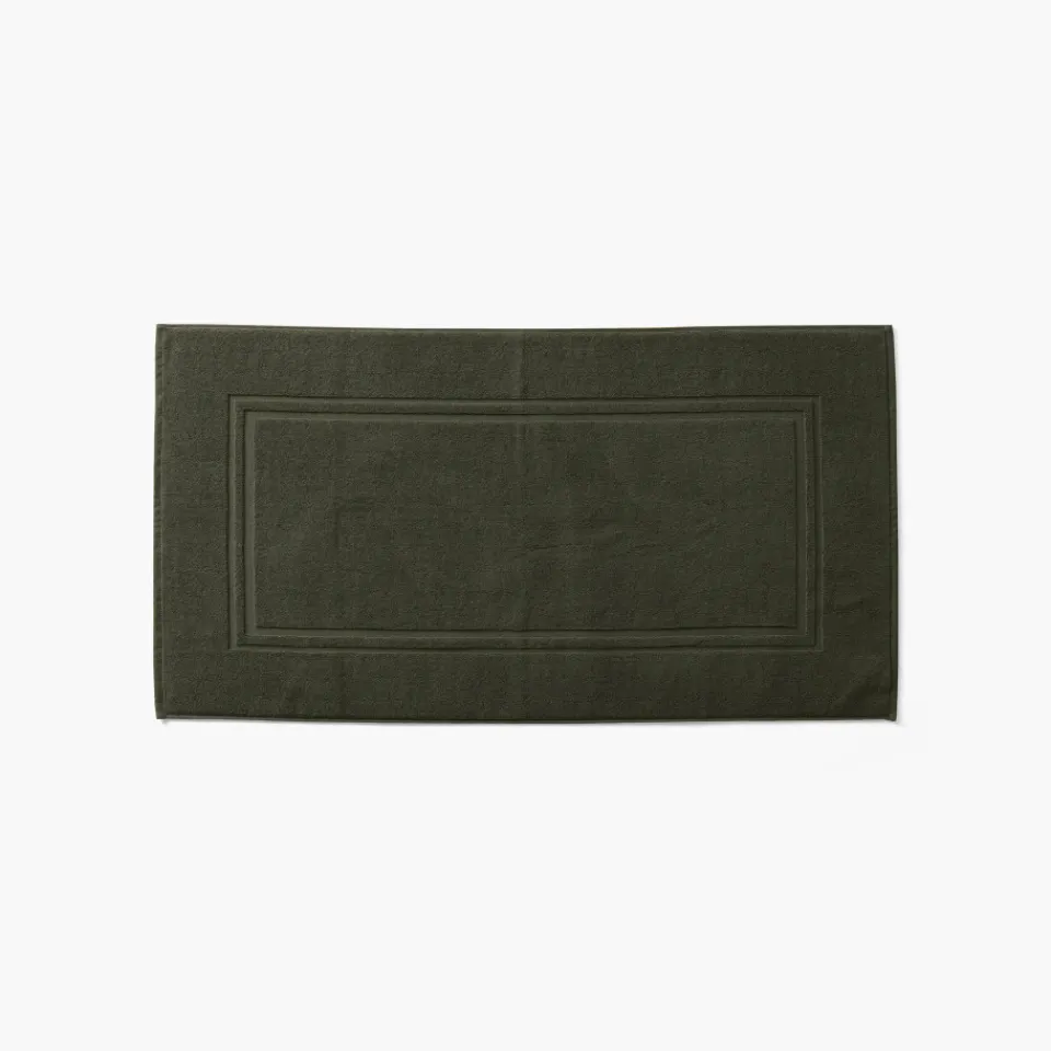 Carré Blanc Tapis de bain coton Lola II vert kaki|Homme Coffrets Cadeaux|Tapis De Bain