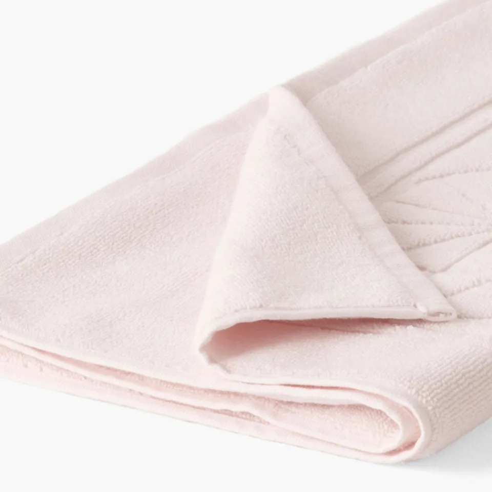 Carré Blanc Tapis de bain coton Lotus rosée| Tapis De Bain