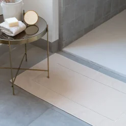 Carré Blanc Tapis de bain coton Pampa II beige| Tapis De Bain