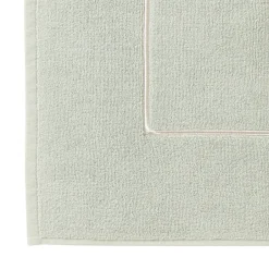 Carré Blanc Tapis de bain coton Pampa II jade| Tapis De Bain