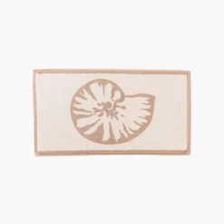 Carré Blanc Tapis de bain coton Récif sable| Tapis De Bain