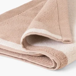Carré Blanc Tapis de bain coton Récif sable| Tapis De Bain