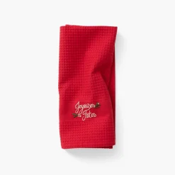 Carré Blanc Torchon coton nid d'abeille Tradition rouge| Torchons & Essuie-mains