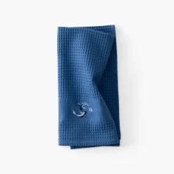 Carré Blanc Torchon coton nid d'abeille Symphony indigo| Torchons & Essuie-mains